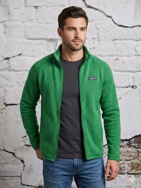 Patagonia Men's Better Sweater Zip Up Turf  Green Bright Emerald Outdoors Casual
